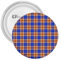 Orange Blue Plaid 3  Buttons