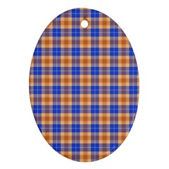 Orange Blue Plaid Ornament (oval)