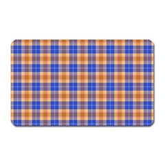 Orange Blue Plaid Magnet (rectangular)