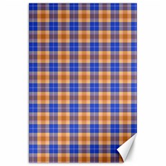 Orange Blue Plaid Canvas 20  X 30  