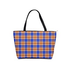 Orange Blue Plaid Classic Shoulder Handbag by snowwhitegirl