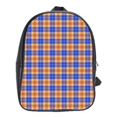 Orange Blue Plaid School Bag (large)