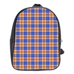 Orange Blue Plaid School Bag (Large) Front