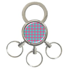 Blue Pink Plaid 3-ring Key Chains by snowwhitegirl