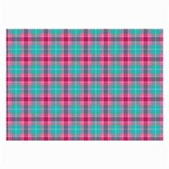 Blue Pink Plaid Large Glasses Cloth (2-side)