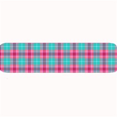 Blue Pink Plaid Large Bar Mats