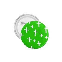 Green White Cross 1 75  Buttons