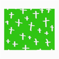 Green White Cross Small Glasses Cloth (2-side)