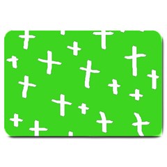 Green White Cross Large Doormat 