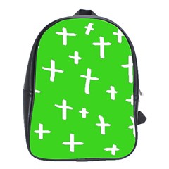 Green White Cross School Bag (large)