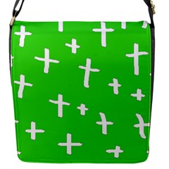 Green White Cross Flap Closure Messenger Bag (s) by snowwhitegirl