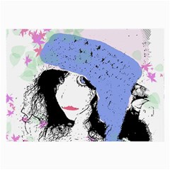 Girl With Hat Large Glasses Cloth by snowwhitegirl