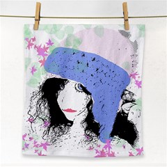 Girl With Hat Face Towel by snowwhitegirl