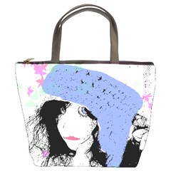 Girl With Hat Bucket Bag