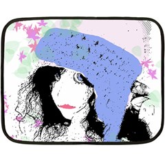 Girl With Hat Double Sided Fleece Blanket (mini)  by snowwhitegirl