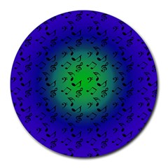 Blue Music Green Moon Round Mousepads