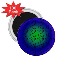 Blue Music Green Moon 2 25  Magnets (100 Pack) 