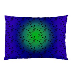 Blue Music Green Moon Pillow Case