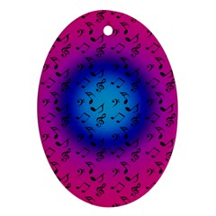 Pink Music Blue  Moon Ornament (oval)