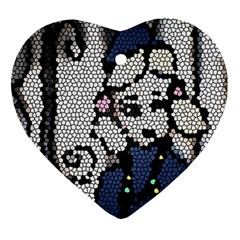 Pixie Girl Stained Glass Heart Ornament (two Sides) by snowwhitegirl