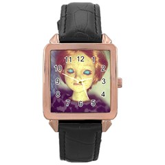 Freckley Boy Rose Gold Leather Watch  by snowwhitegirl