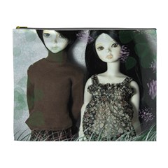 Dolls In The Grass Cosmetic Bag (xl) by snowwhitegirl