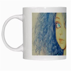 Blue Hair Boy White Mugs