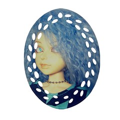 Blue Hair Boy Ornament (oval Filigree)