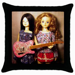 Playing The Guitar Throw Pillow Case (black)