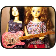 Playing The Guitar Double Sided Fleece Blanket (mini)  by snowwhitegirl