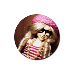 Cover Girl Rubber Coaster (round)  by snowwhitegirl