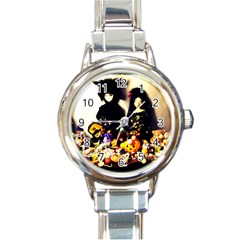 Old Halloween Photo Round Italian Charm Watch