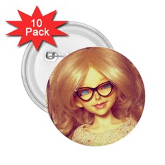 Girls With Glasses 2 25  Buttons (10 Pack) 