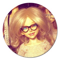 Girls With Glasses Magnet 5  (round)