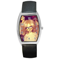 Girls With Glasses Barrel Style Metal Watch