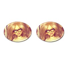 Girls With Glasses Cufflinks (oval)