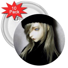 Black Angel 3  Buttons (10 Pack)  by snowwhitegirl