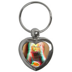 Eating Lunch 3d Key Chains (heart)  by snowwhitegirl