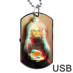 Eating Lunch 3d Dog Tag Usb Flash (two Sides)