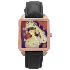 Captain Rose Gold Leather Watch 