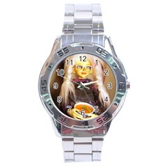 Eating Lunch Stainless Steel Analogue Watch by snowwhitegirl