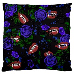 Blue Rose Vampire Large Cushion Case (two Sides)