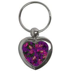 Purple  Rose Vampire Key Chains (heart)  by snowwhitegirl