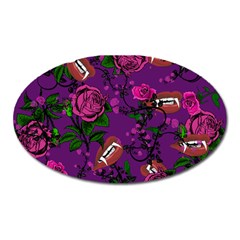 Purple  Rose Vampire Oval Magnet by snowwhitegirl