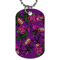 Purple  Rose Vampire Dog Tag (two Sides) by snowwhitegirl