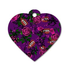 Purple  Rose Vampire Dog Tag Heart (one Side) by snowwhitegirl