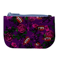 Purple  Rose Vampire Large Coin Purse by snowwhitegirl