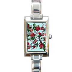 Light Blue Rose Vampire Rectangle Italian Charm Watch by snowwhitegirl