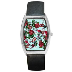 Light Blue Rose Vampire Barrel Style Metal Watch