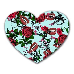 Light Blue Rose Vampire Heart Mousepads